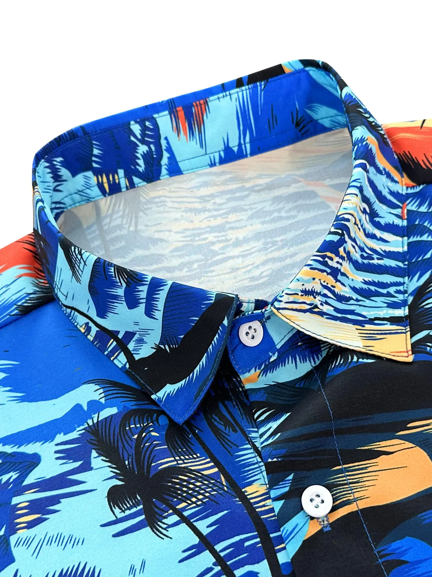 Comdecevis Men's Hawaiian Floral Shirts Short Sleeve Button Down Tropical Summer Beach Shirts