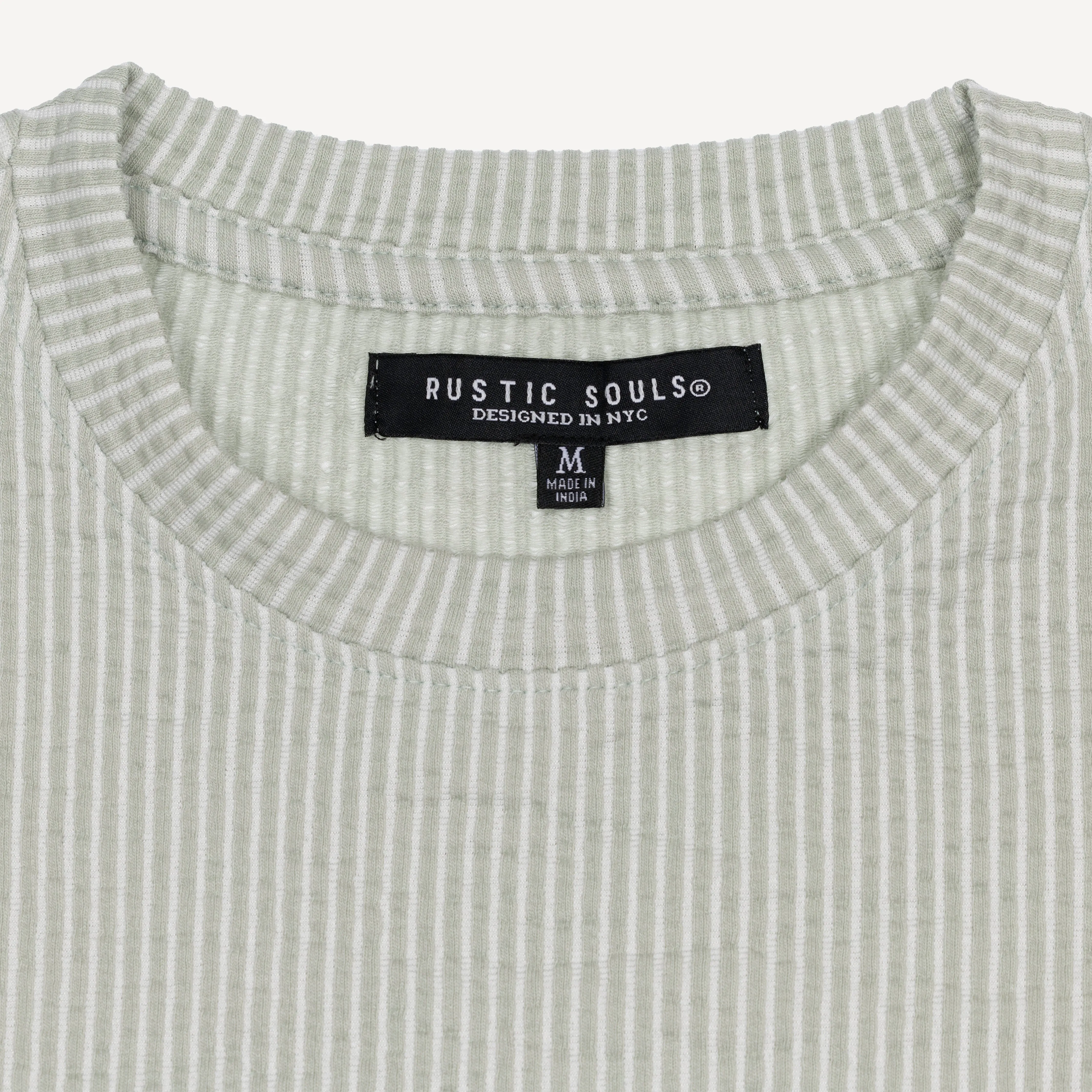 Cool Knit Seersucker Relaxed Tee - Blue Fox / White Stripe