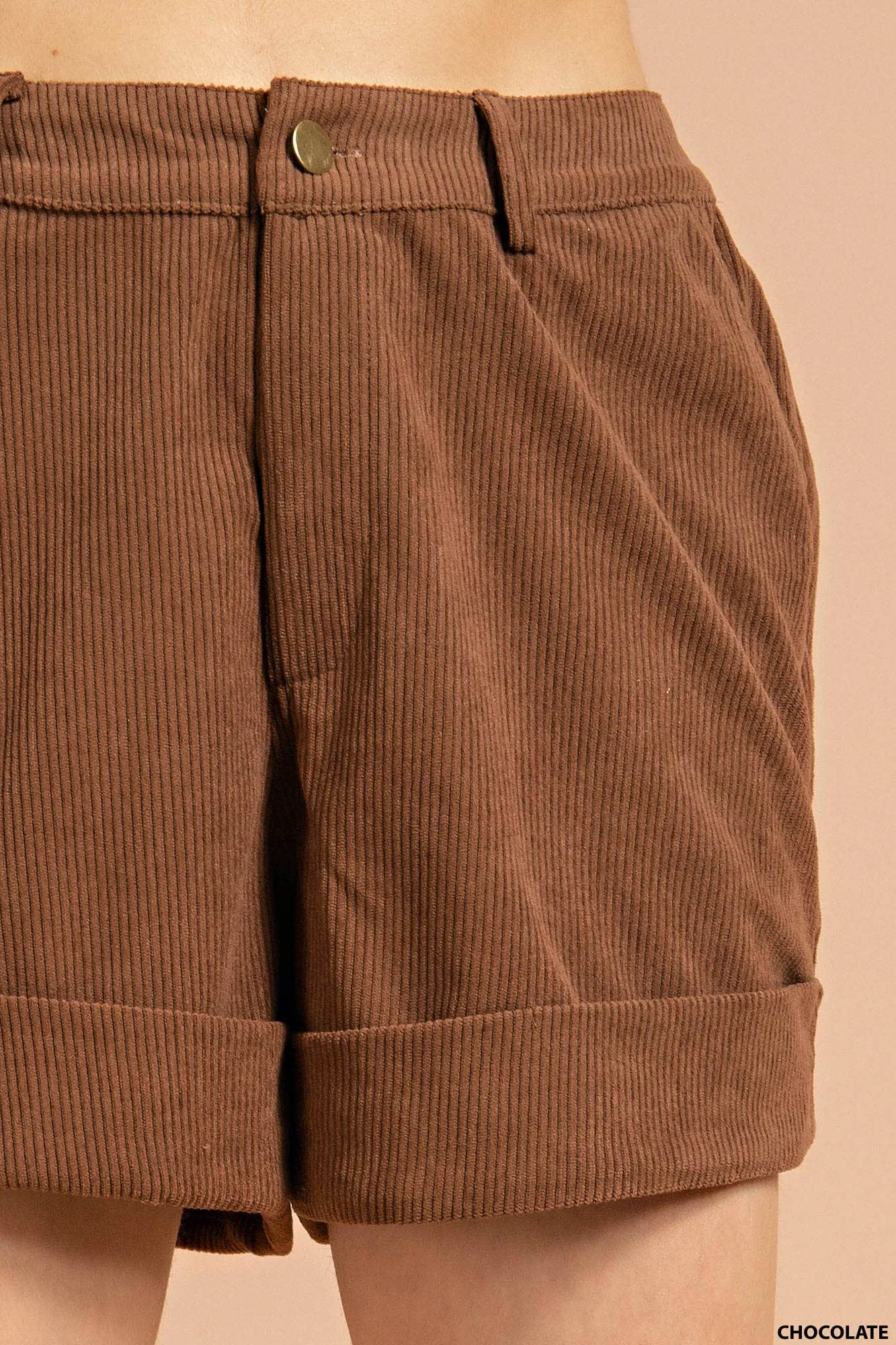 Corduroy Cuffed Shorts