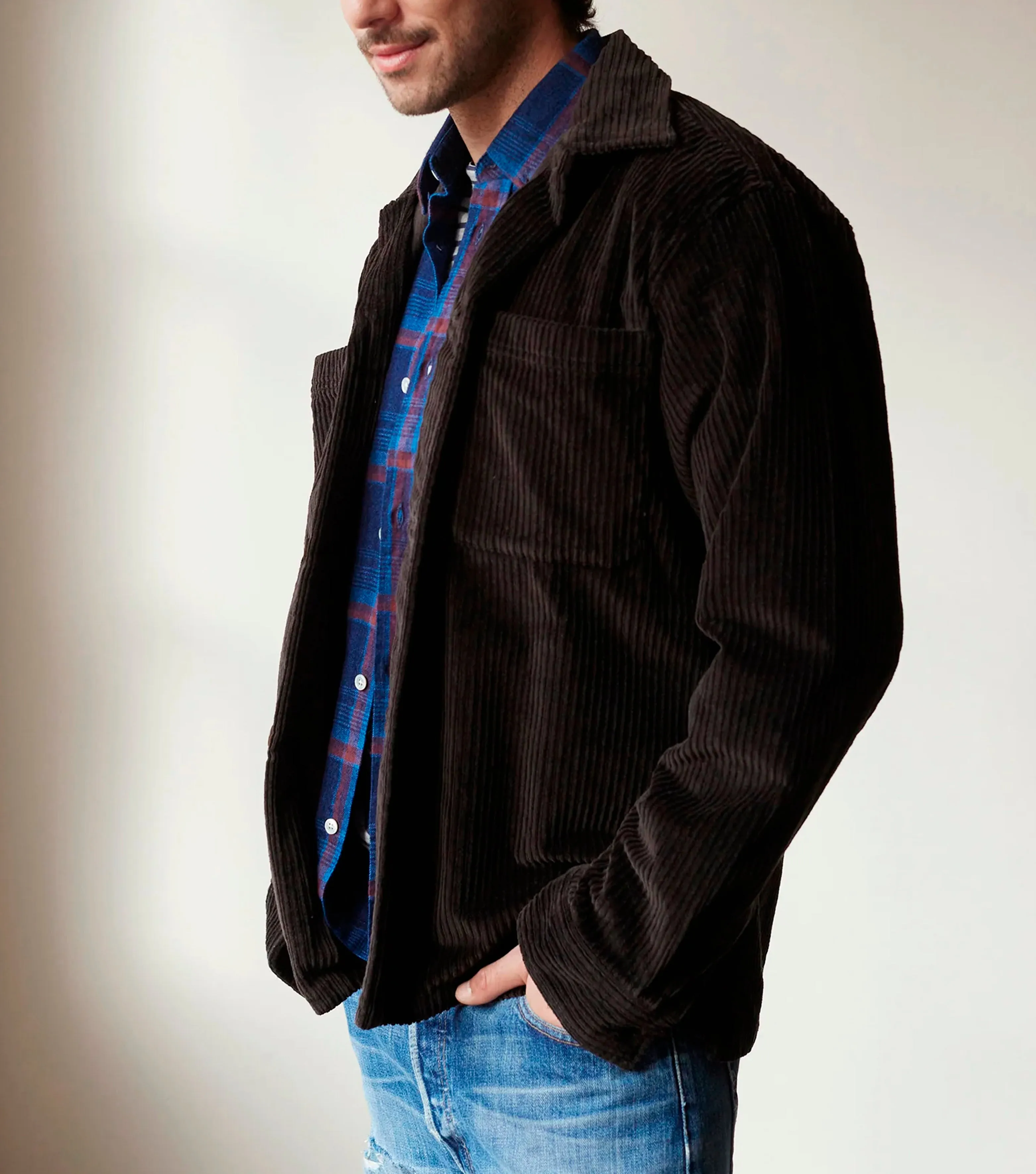Corudroy Wide Overshirt Brown