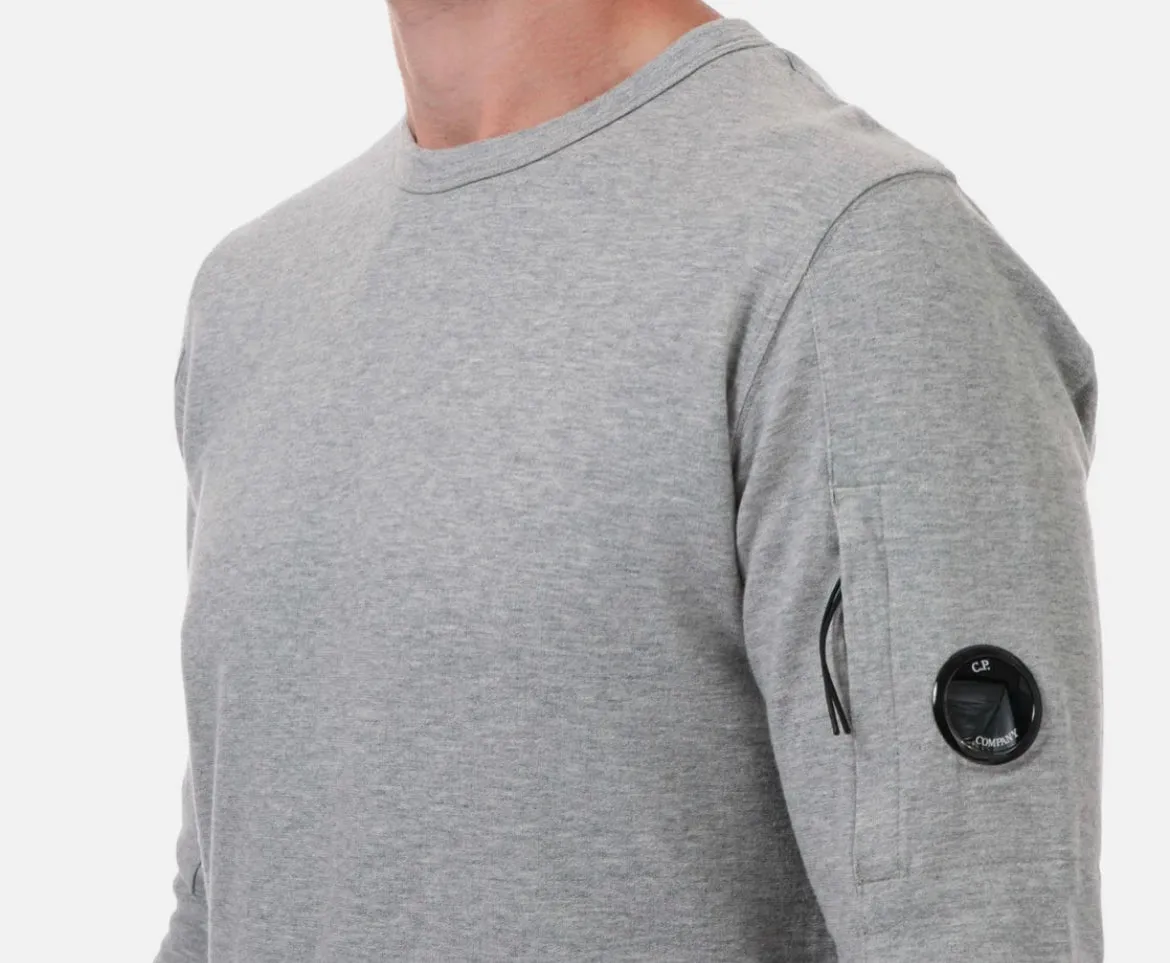 C.P. COMPANY LENS COTTON FLEECE SWEATSHIRT / SHORTS SET - GREY