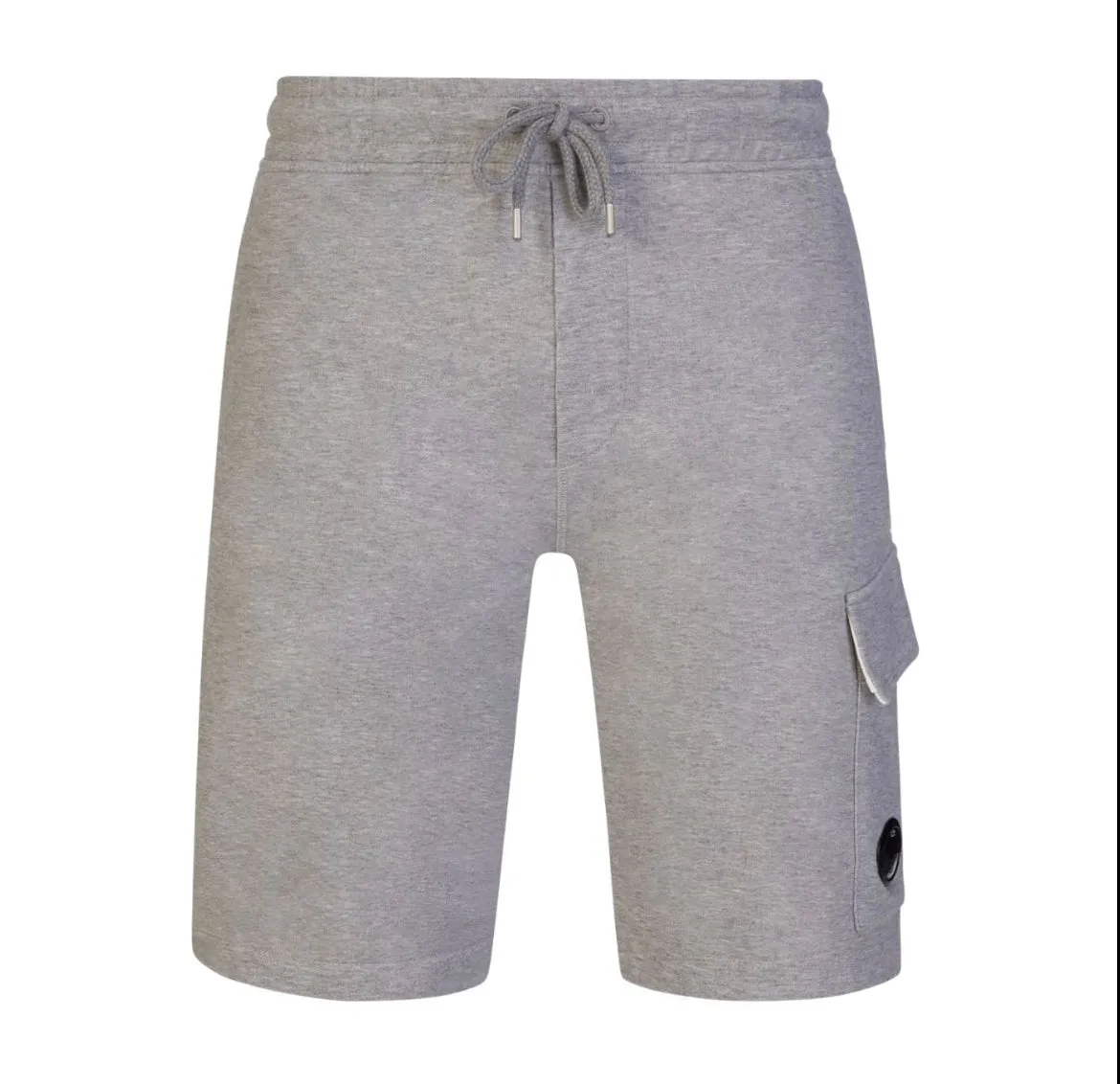 C.P. COMPANY LENS COTTON FLEECE SWEATSHIRT / SHORTS SET - GREY
