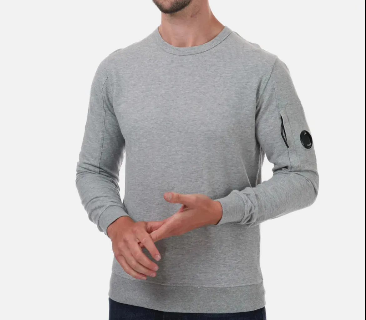 C.P. COMPANY LENS COTTON FLEECE SWEATSHIRT / SHORTS SET - GREY