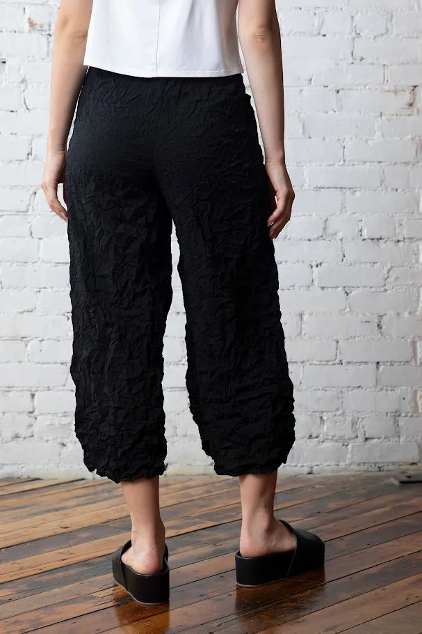 Crimped Cropped Pant - Black