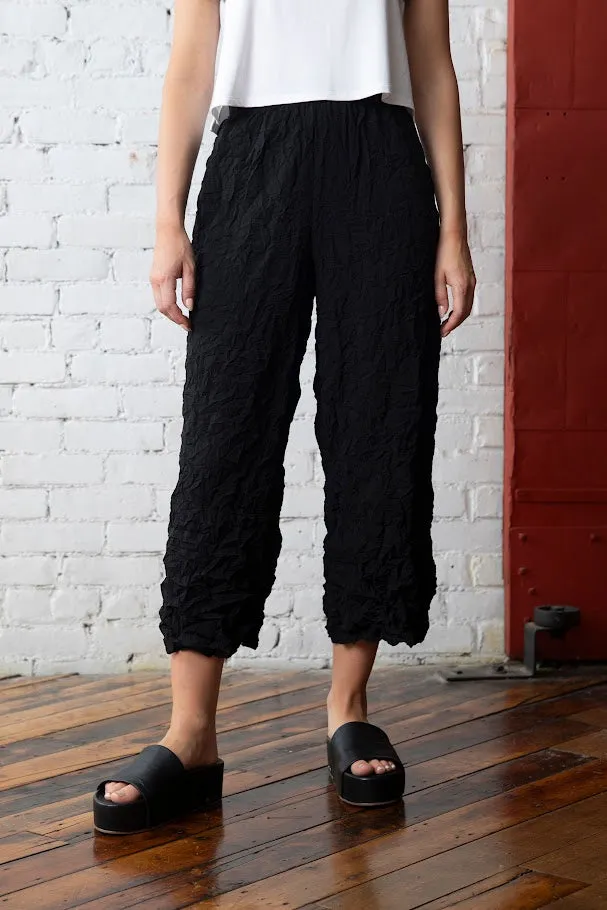Crimped Cropped Pant - Black