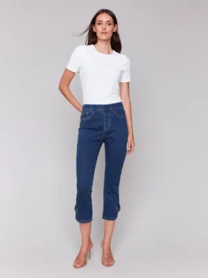 Cropped Denim Pants - Indigo