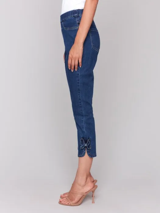 Cropped Denim Pants - Indigo