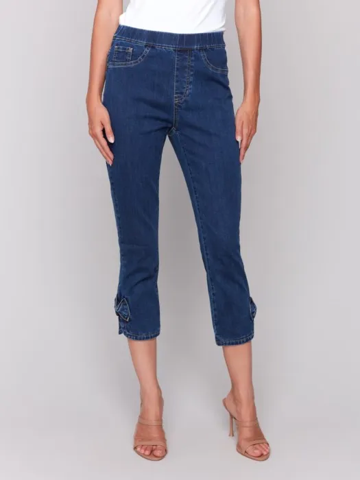 Cropped Denim Pants - Indigo