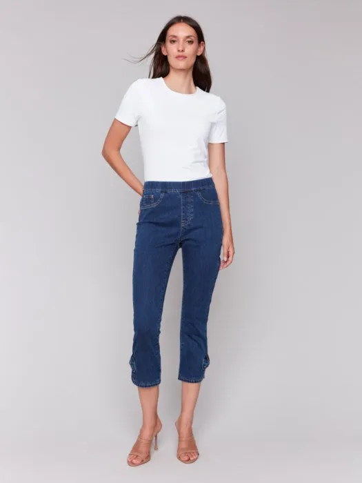 Cropped Denim Pants - Indigo