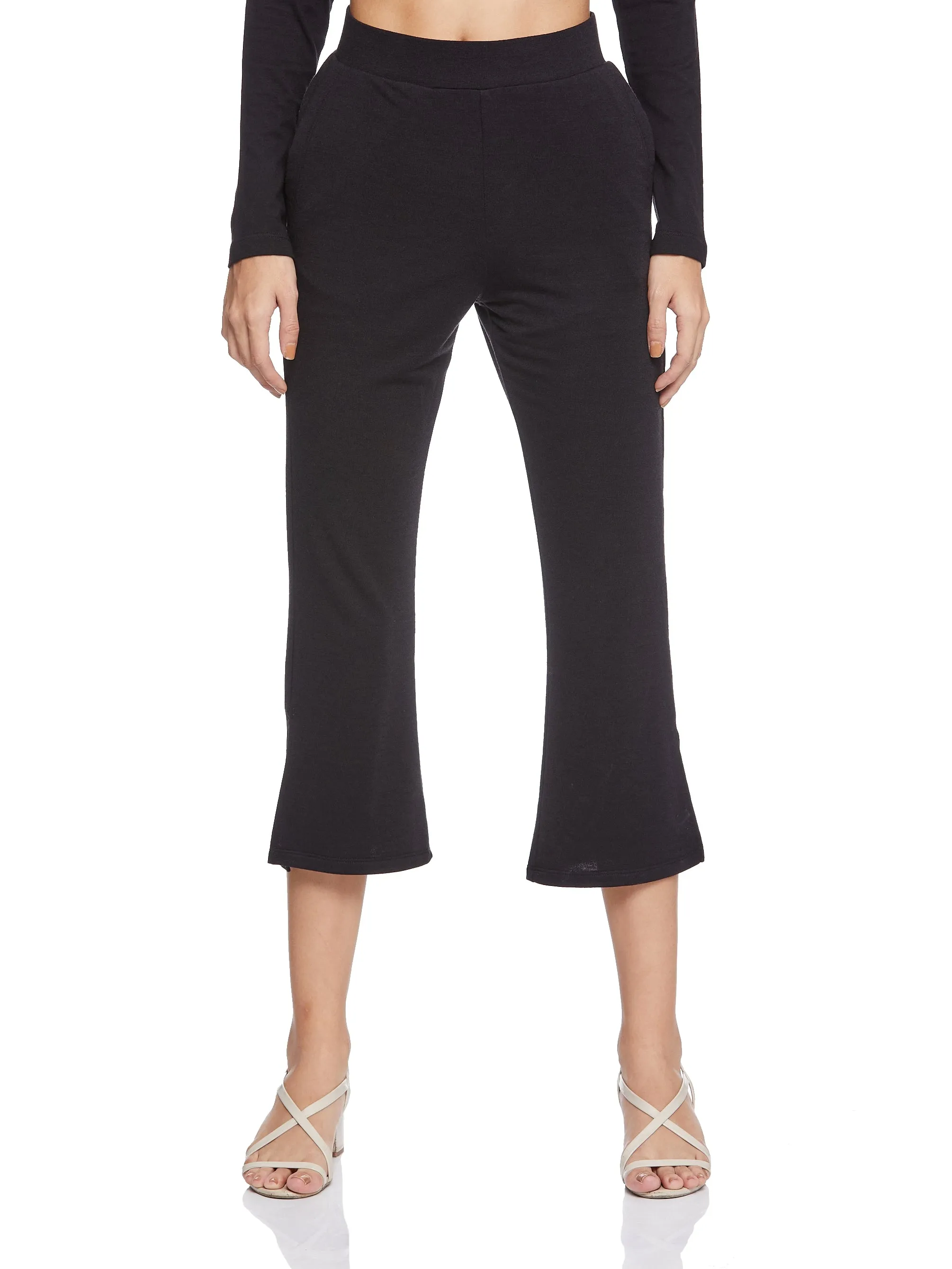 Cropped Length with Slit Detail Bottom (Black)