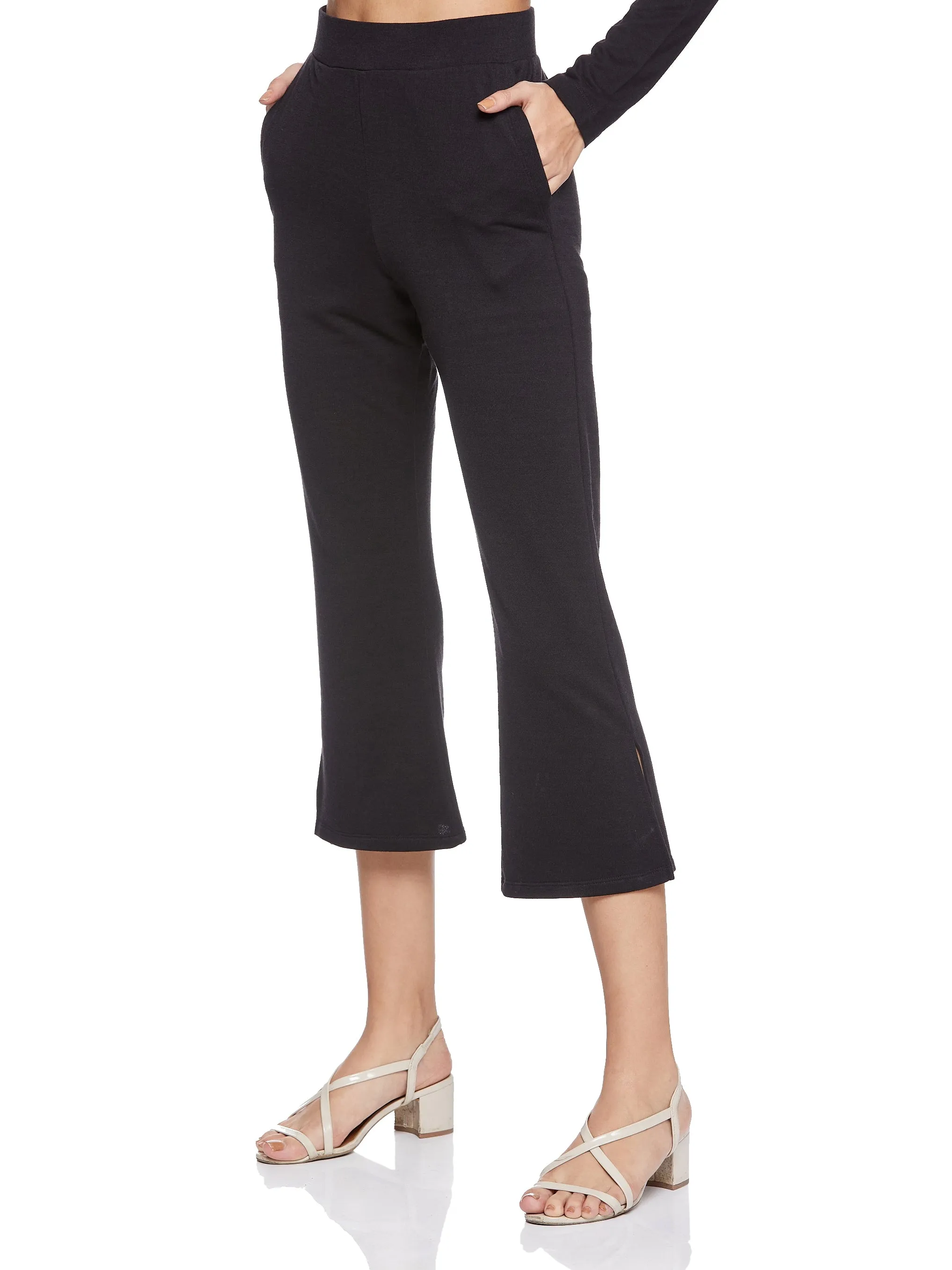 Cropped Length with Slit Detail Bottom (Black)