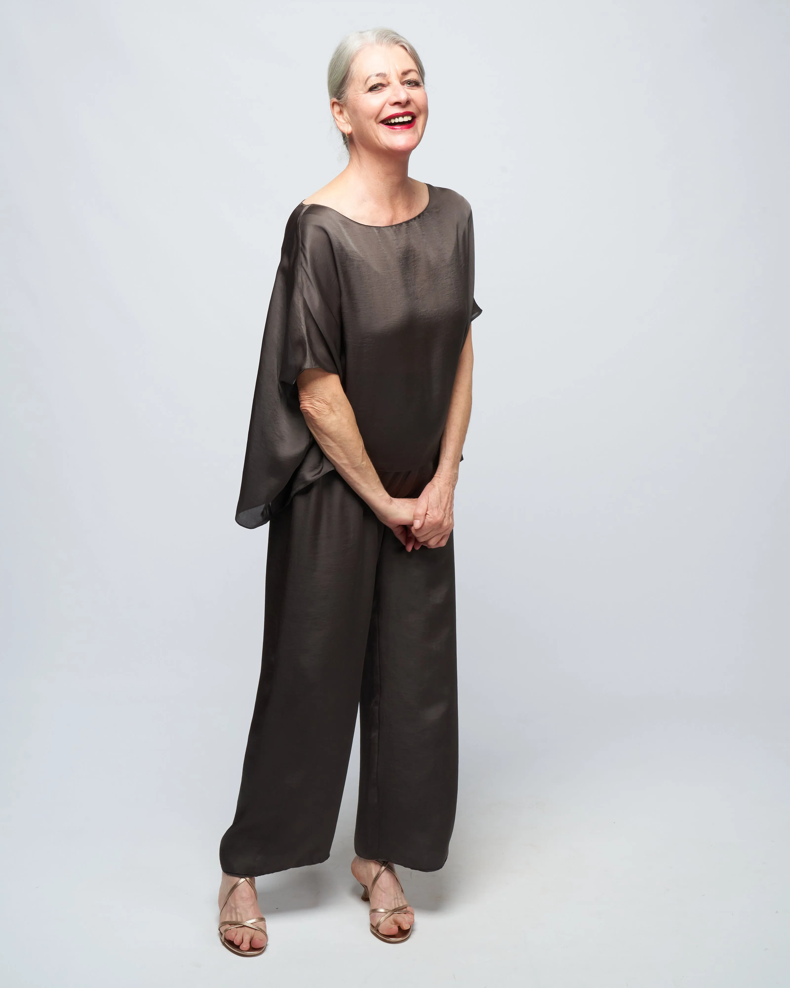 cropped pull on pant - loam