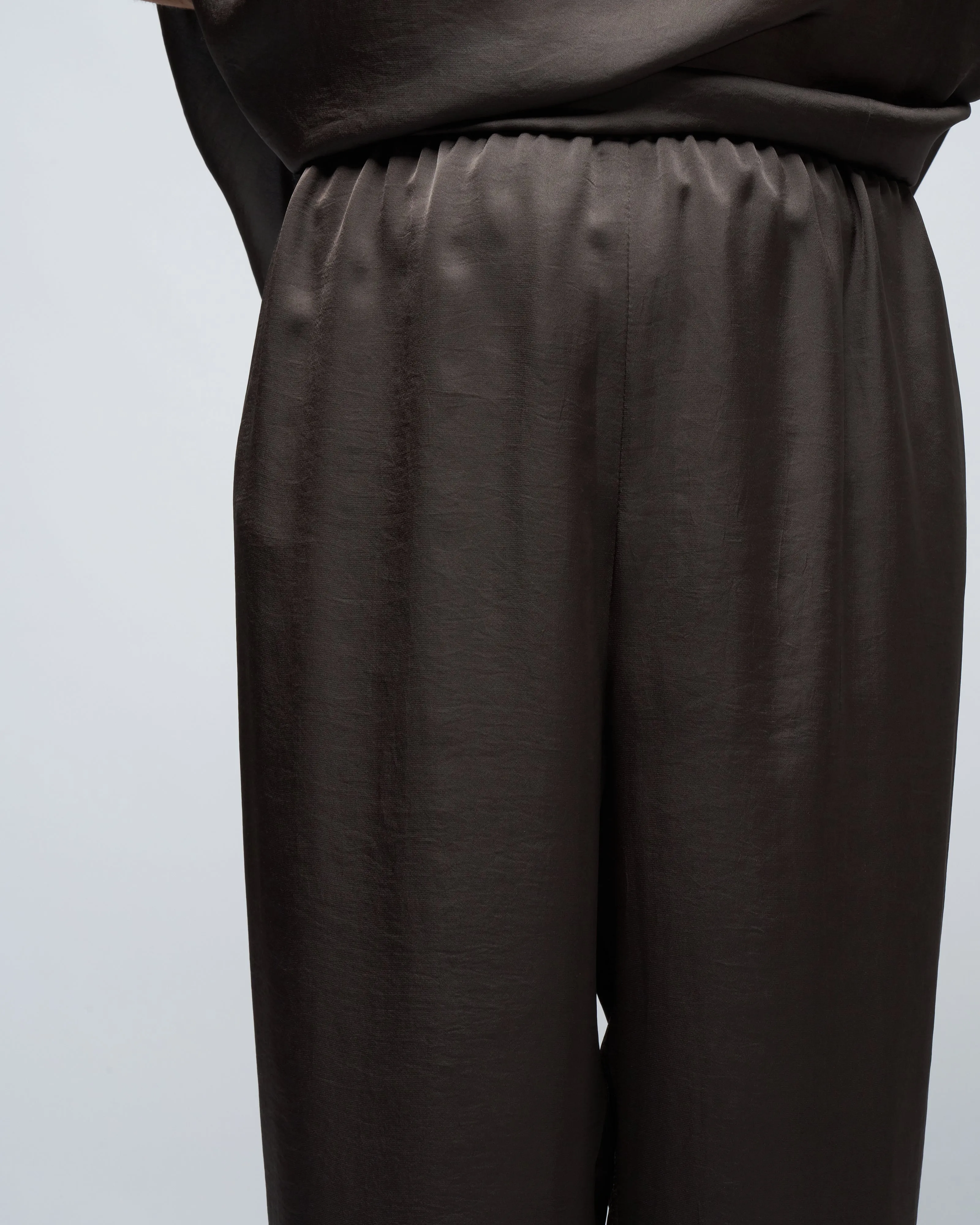 cropped pull on pant - loam