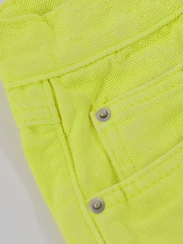 Cuffed Hem Denim Shorts