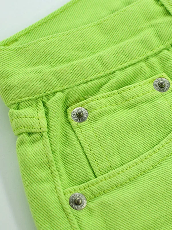 Cuffed Hem Denim Shorts