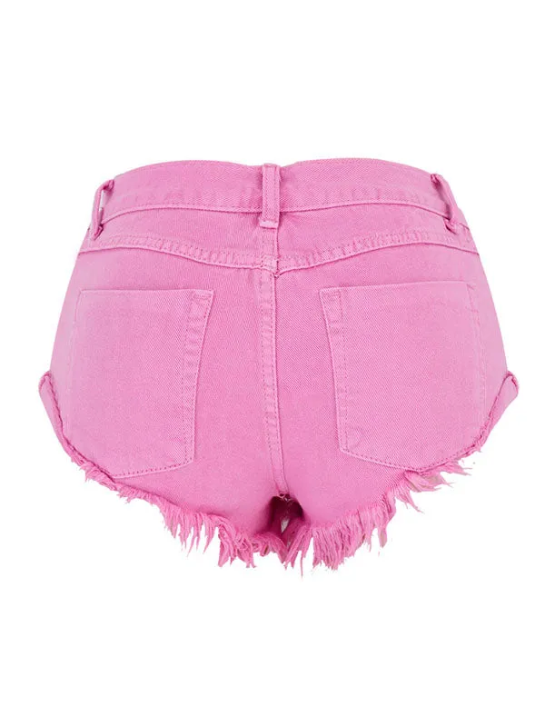 Cuffed Hem Denim Shorts