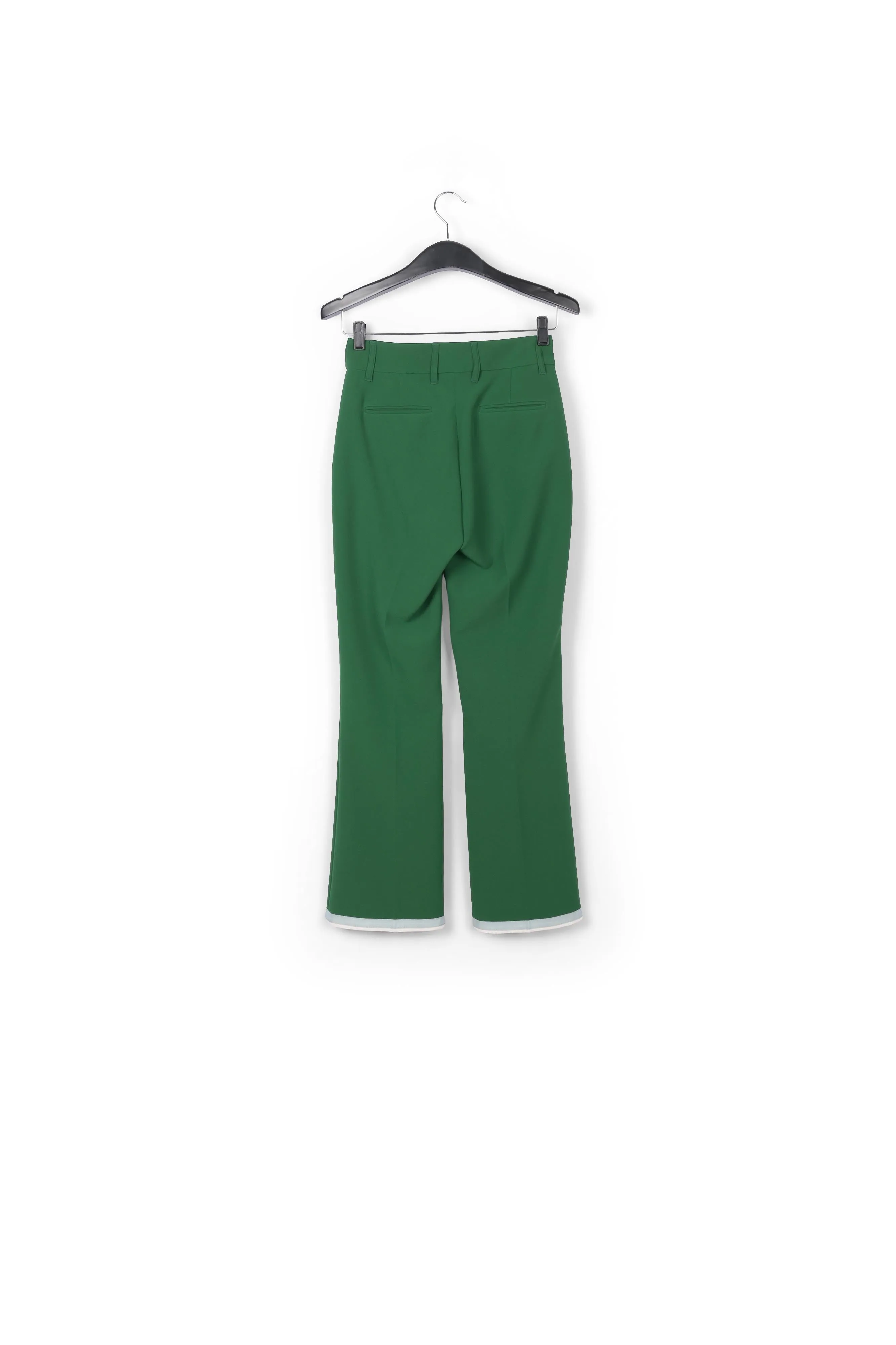 Dark green flared-fit pants