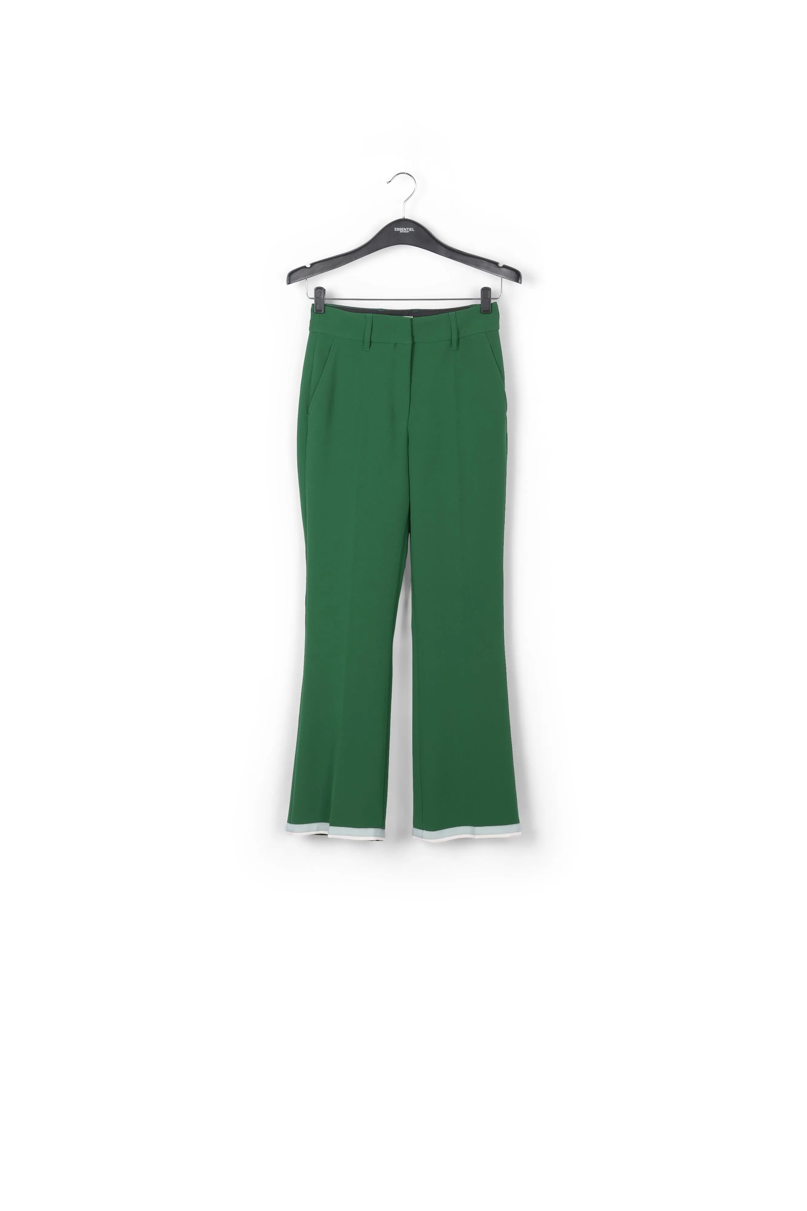 Dark green flared-fit pants