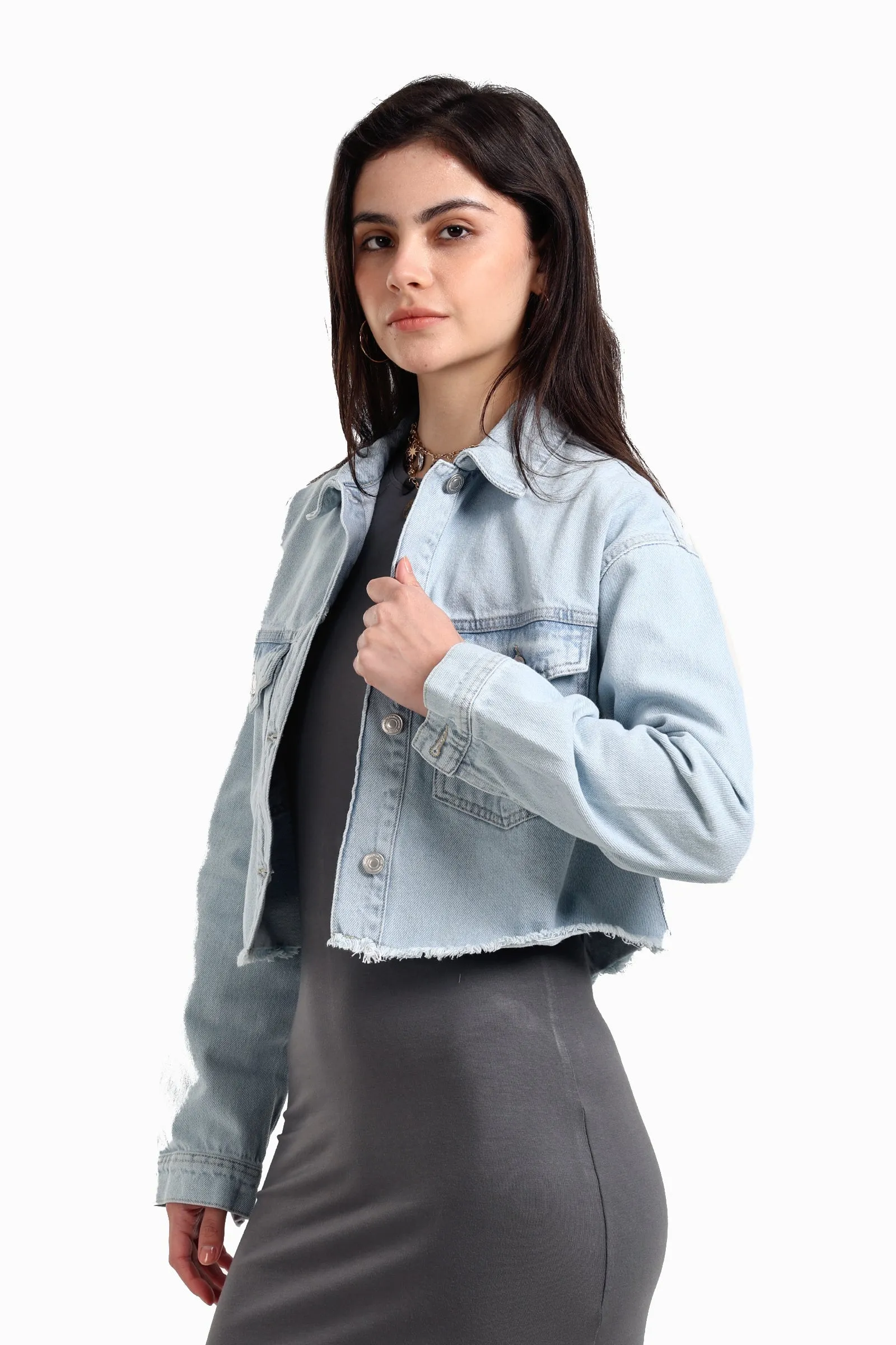 Denim Cropped Shirt