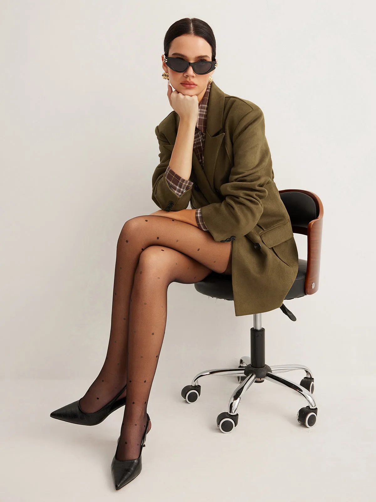 Deri Kesim Arkası Yırtmaçlı Blazer