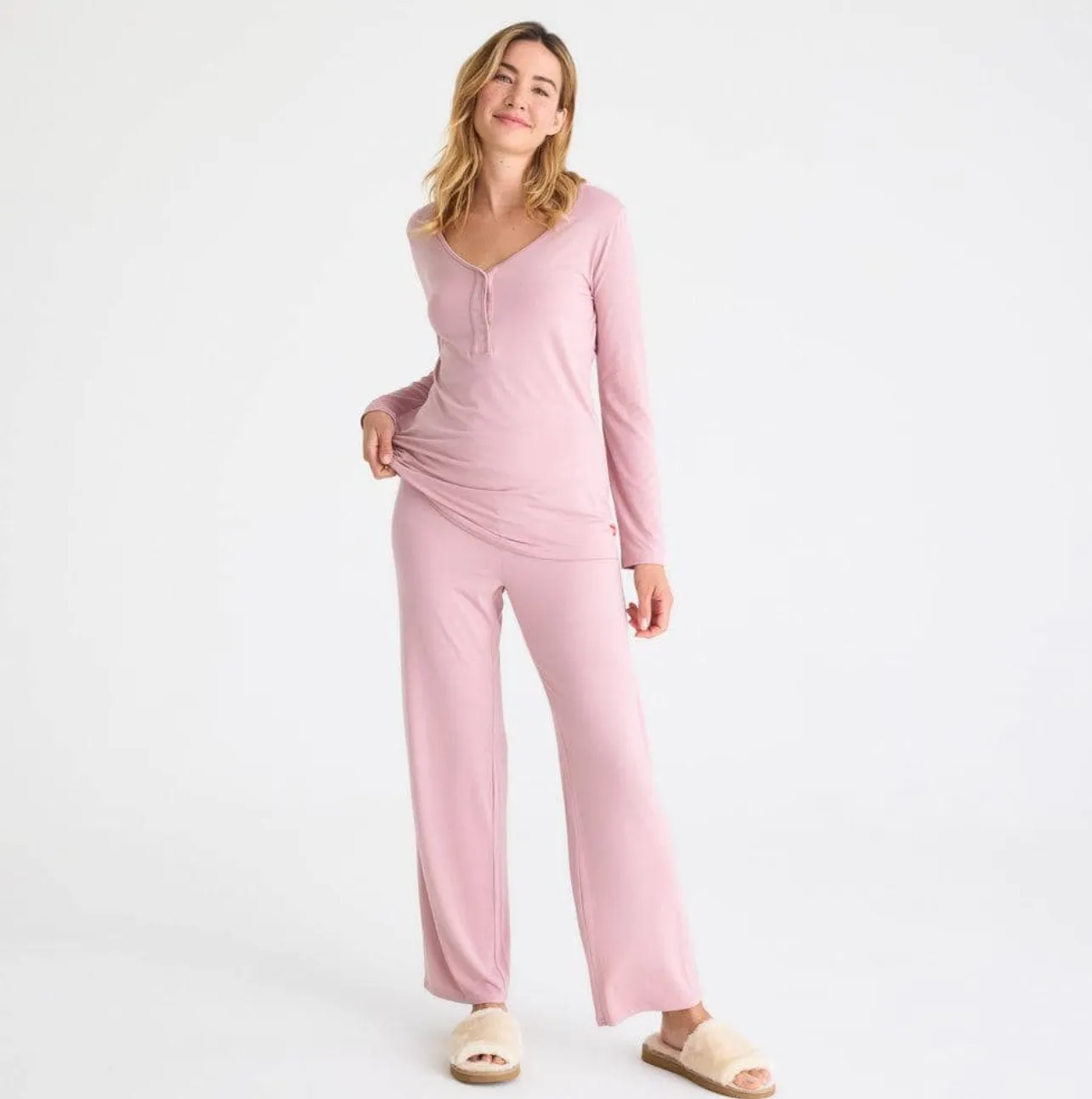 Desert Pink Modal Magnetic Nursing Pajamas