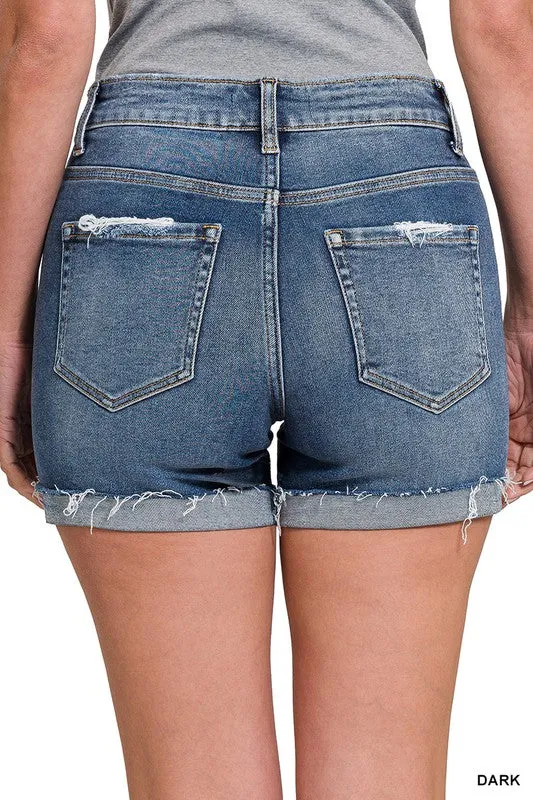 Distressed Cuffed Denim Shorts | FINAL SALE