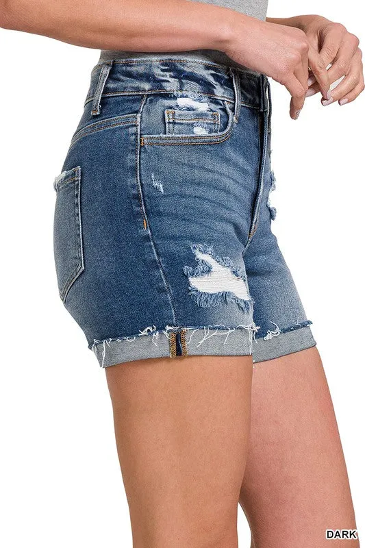 Distressed Cuffed Denim Shorts | FINAL SALE