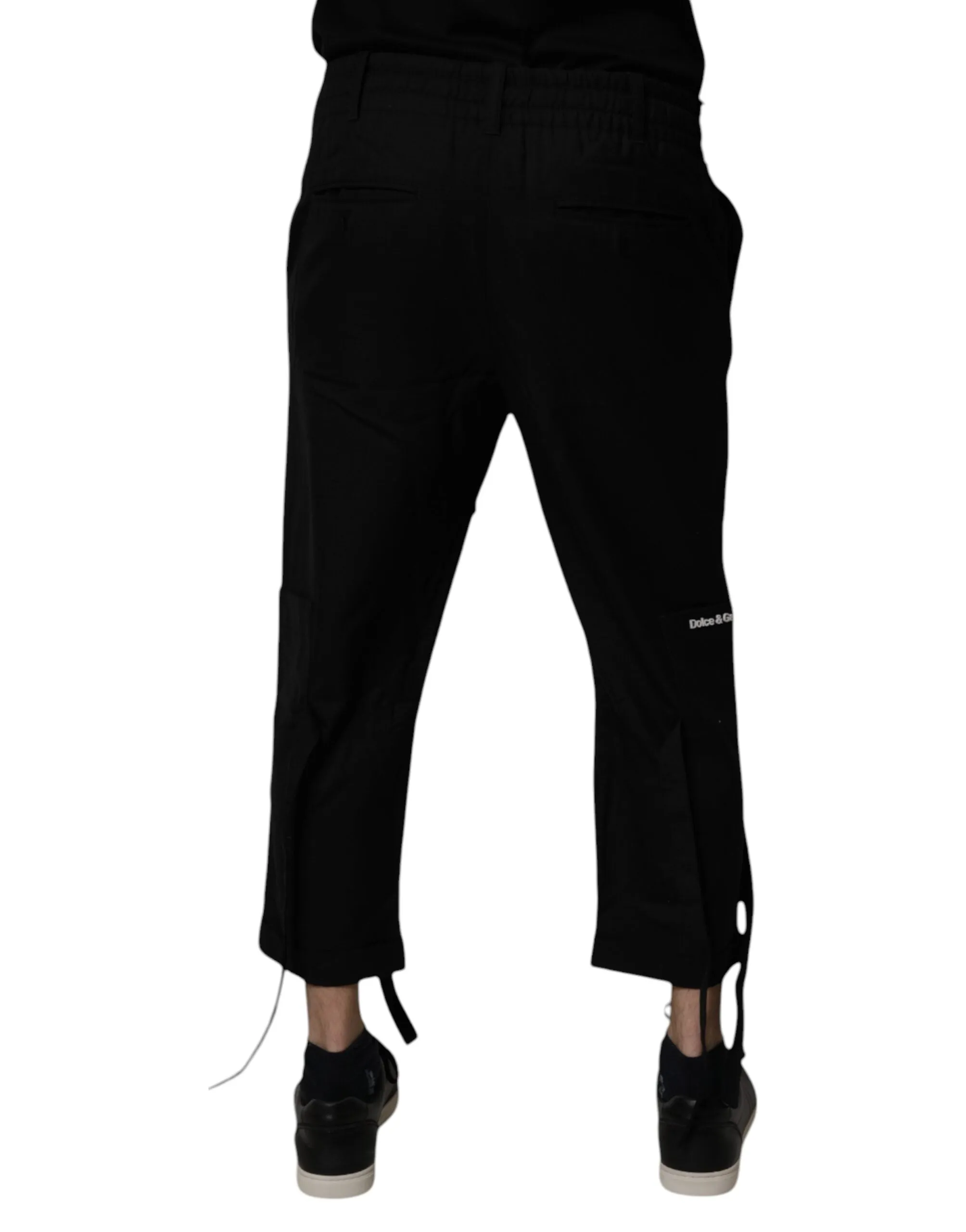 Dolce & Gabbana Black Polyester Men Cropped Pants