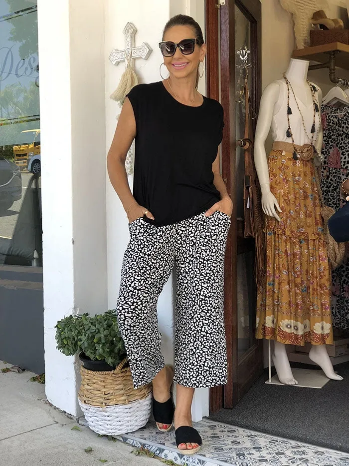 Dublin Cropped Pants - Brush Print