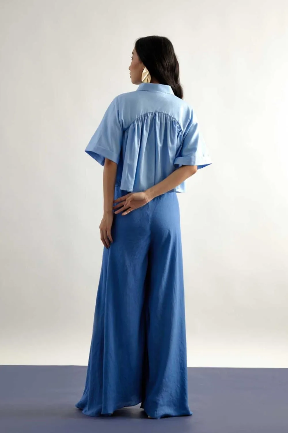 Echo Blue Cropped Shirt