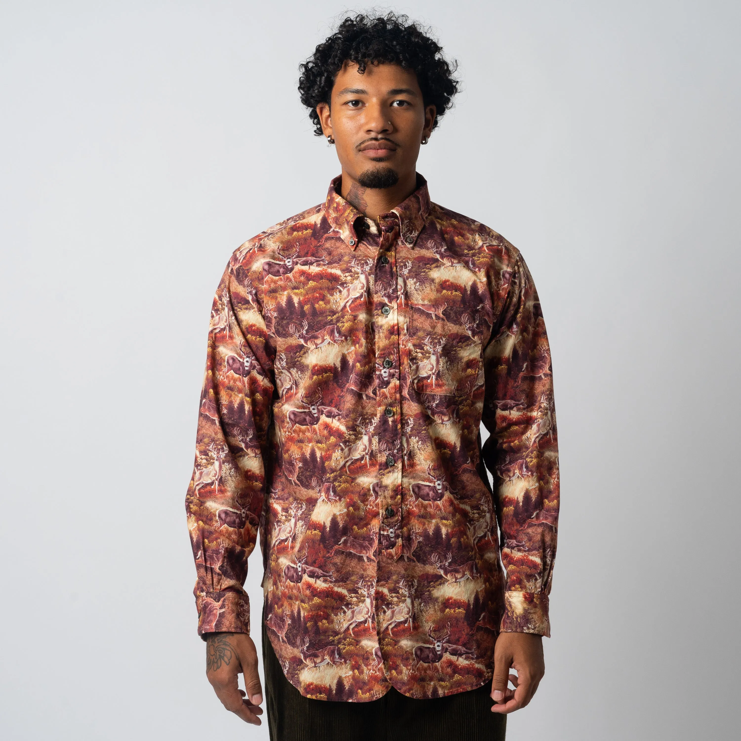 EG 19 Century BD Shirt 23F1A001 Brown Deer Print