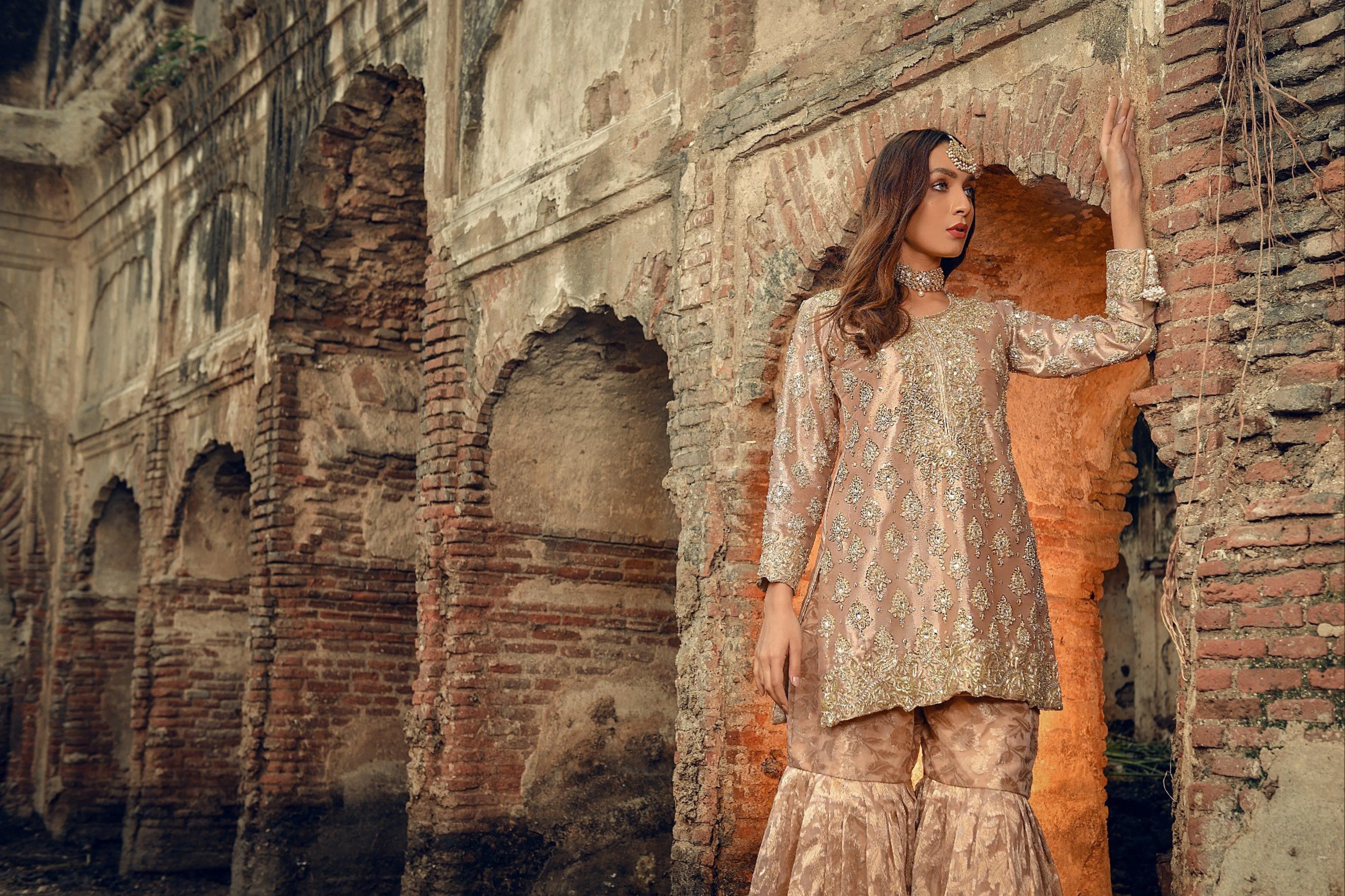 Embellished Pakistani Gharara Dress for Wedding #BS724