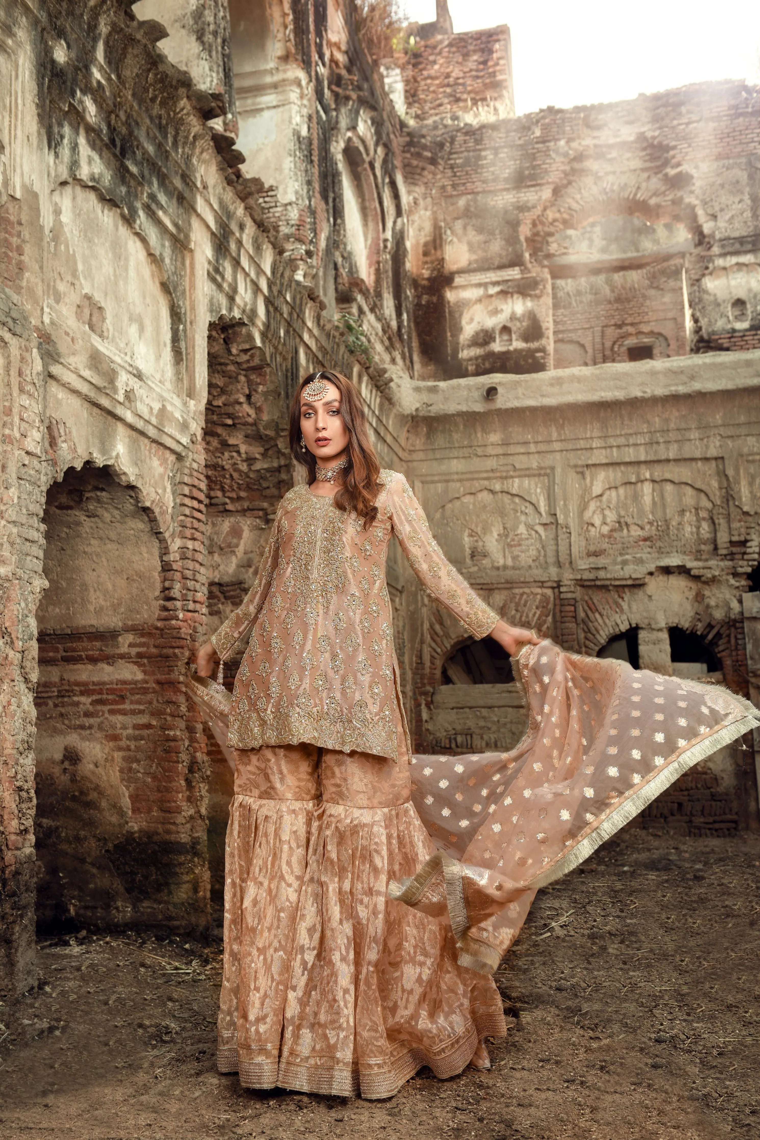 Embellished Pakistani Gharara Dress for Wedding #BS724