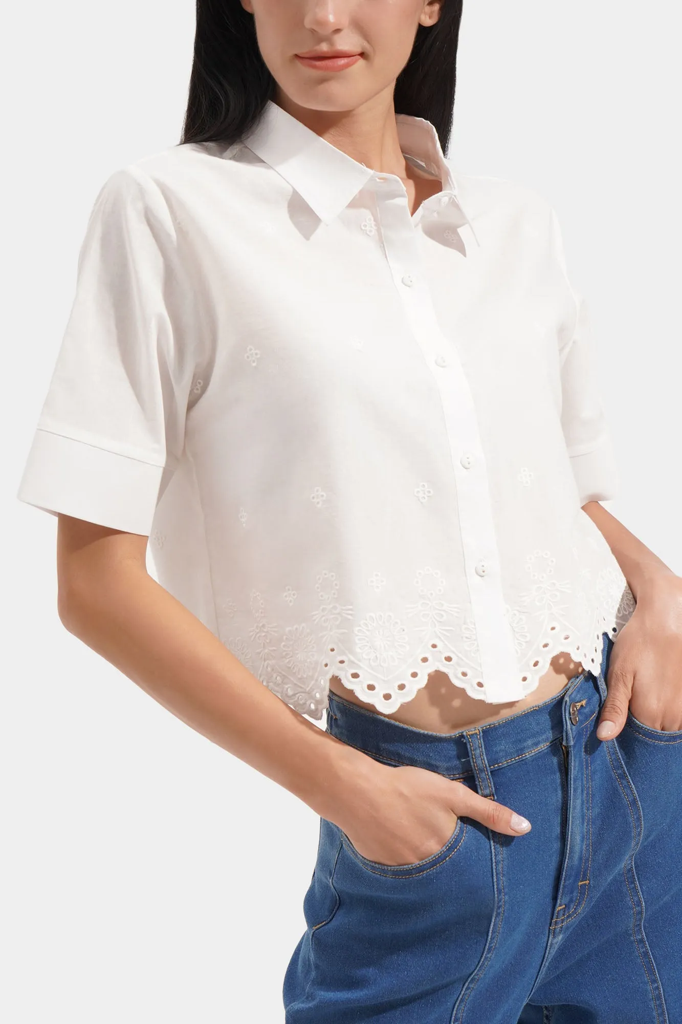 Embroidered Button Down Shirt