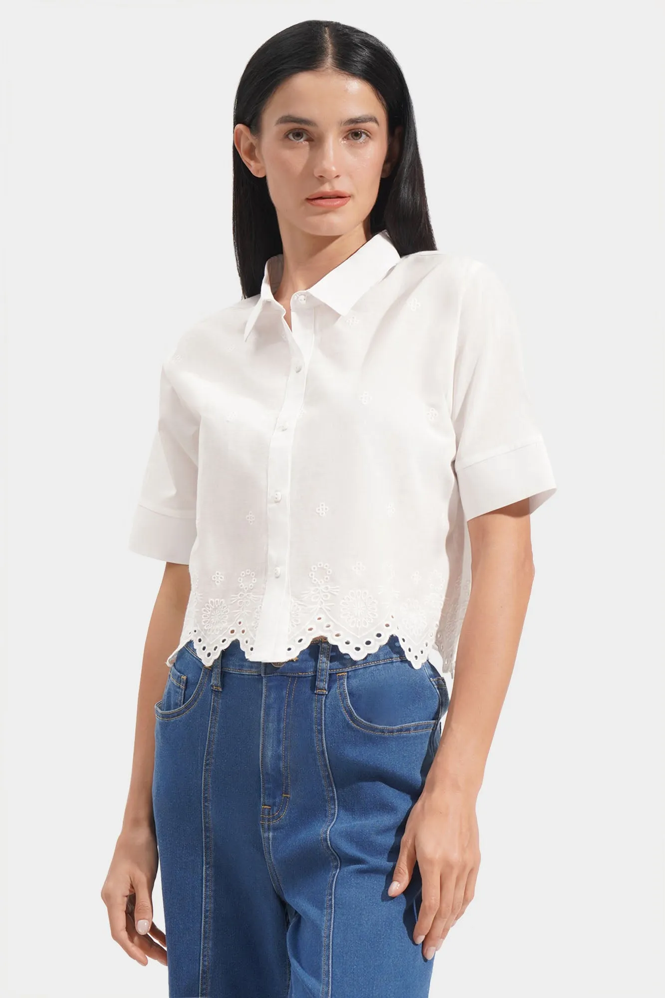 Embroidered Button Down Shirt