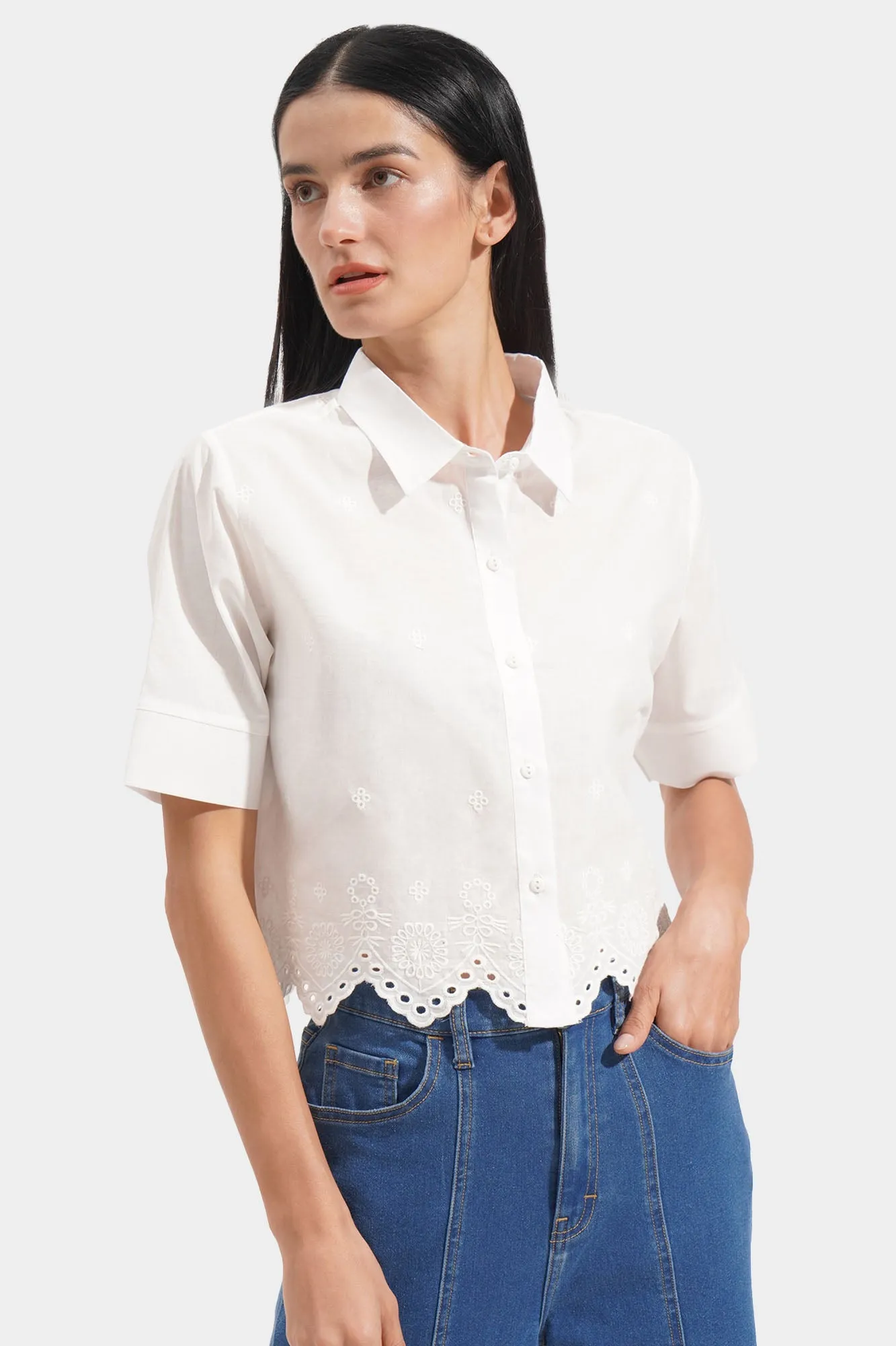 Embroidered Button Down Shirt