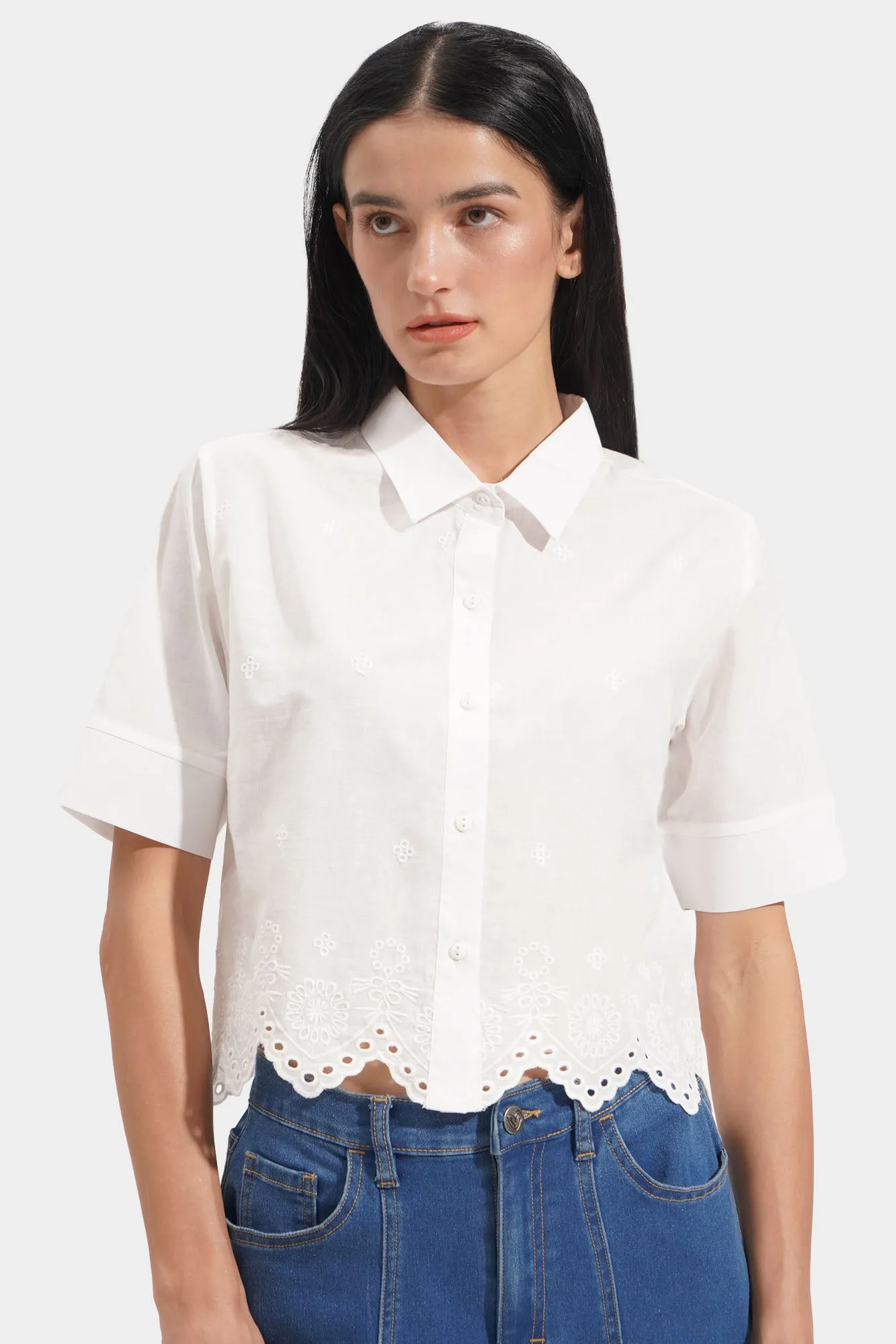 Embroidered Button Down Shirt