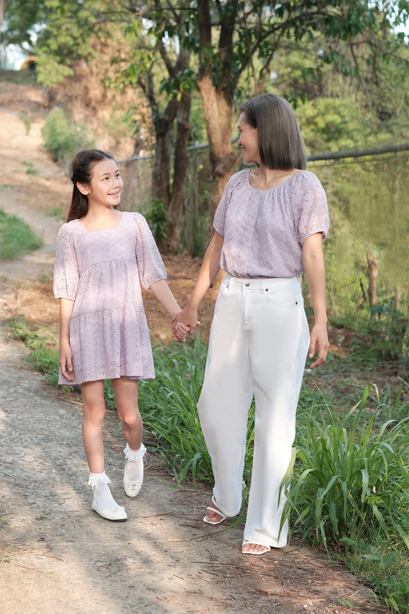 Eyelet Button Down Top