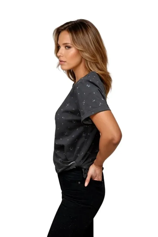 FADED FLOWER TIE TEE