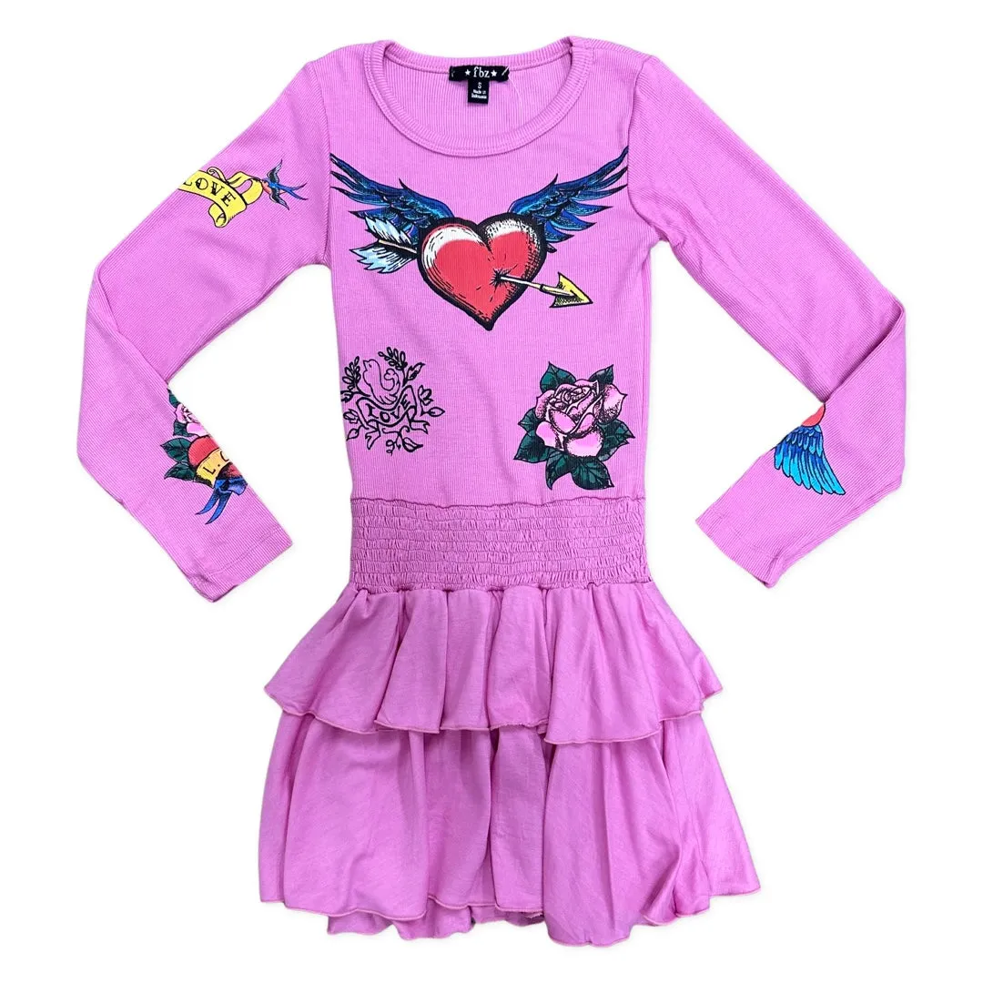FBZ Pink Tiered L/S Dress