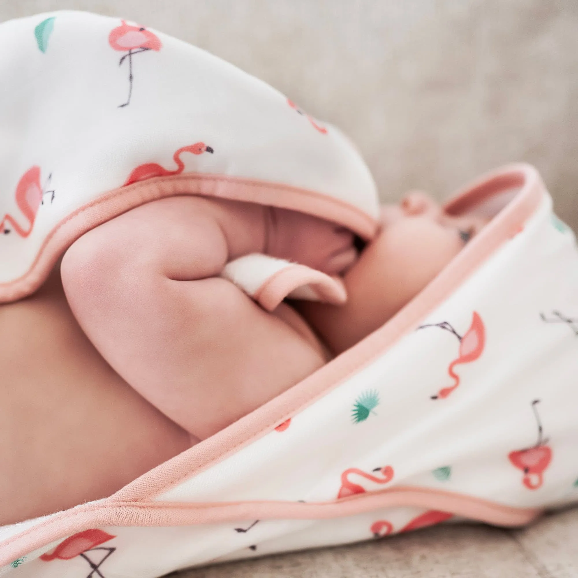 Flamingo Hooded Towel Set
