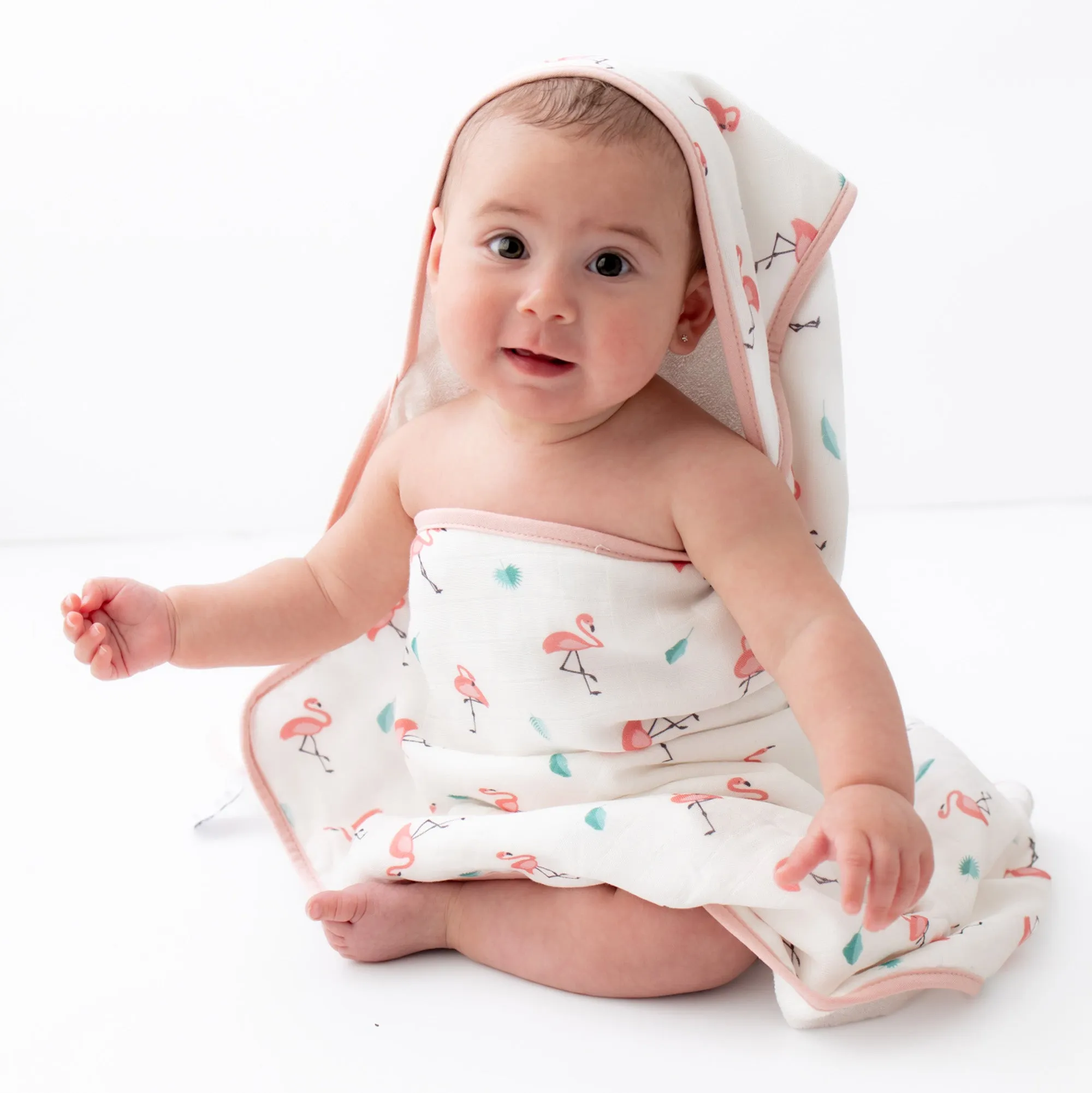 Flamingo Hooded Towel Set