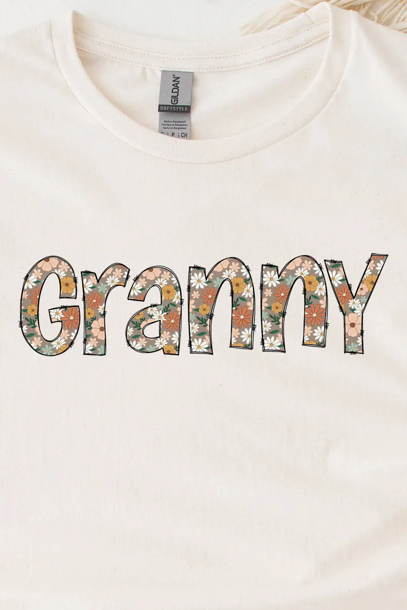 Floral Boho Granny Short Sleeve Relaxed Fit T-Shirt