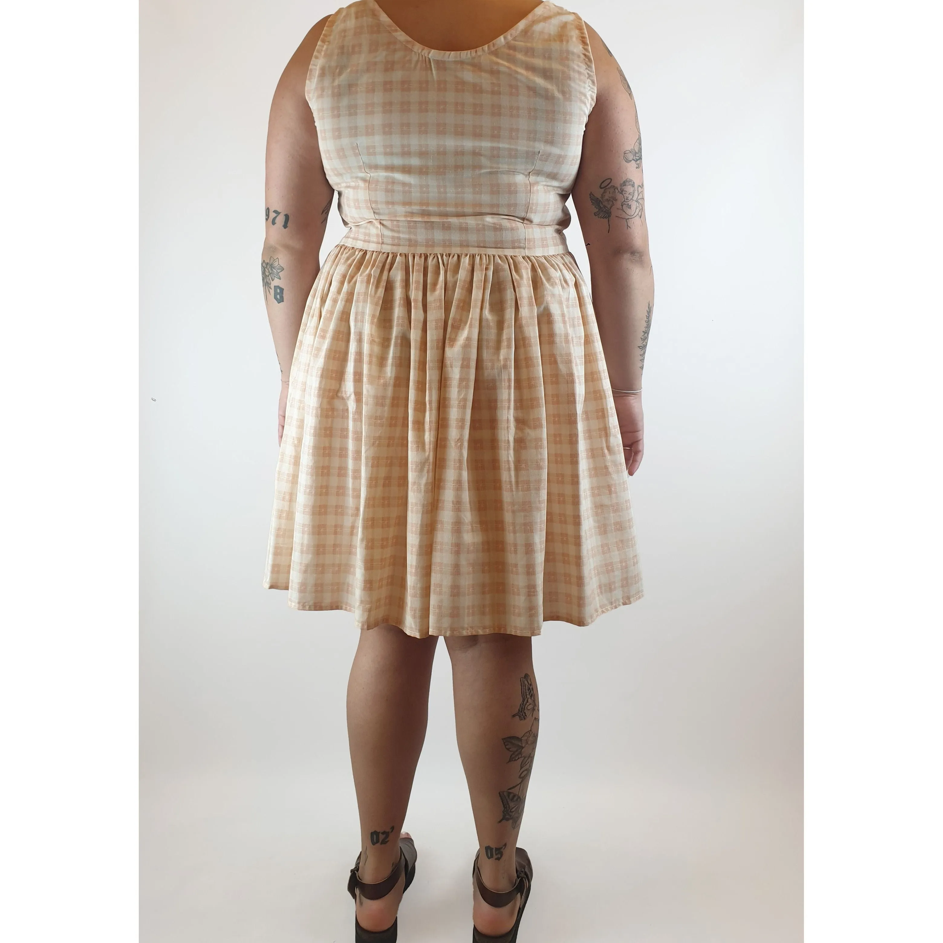 Forest and Things pre-owned pink gingham print dress size 16