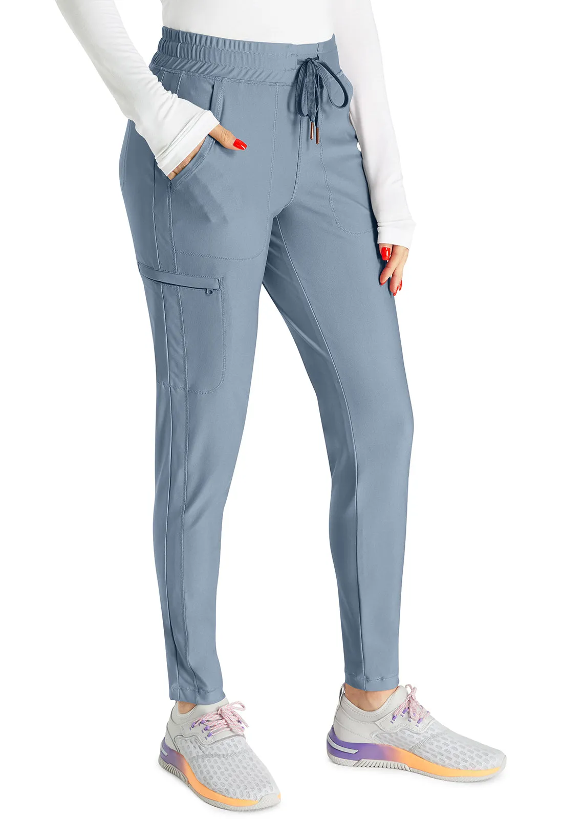 Form CK095 Mid Rise Tapered Leg Drawstring Pants Ocean Ash