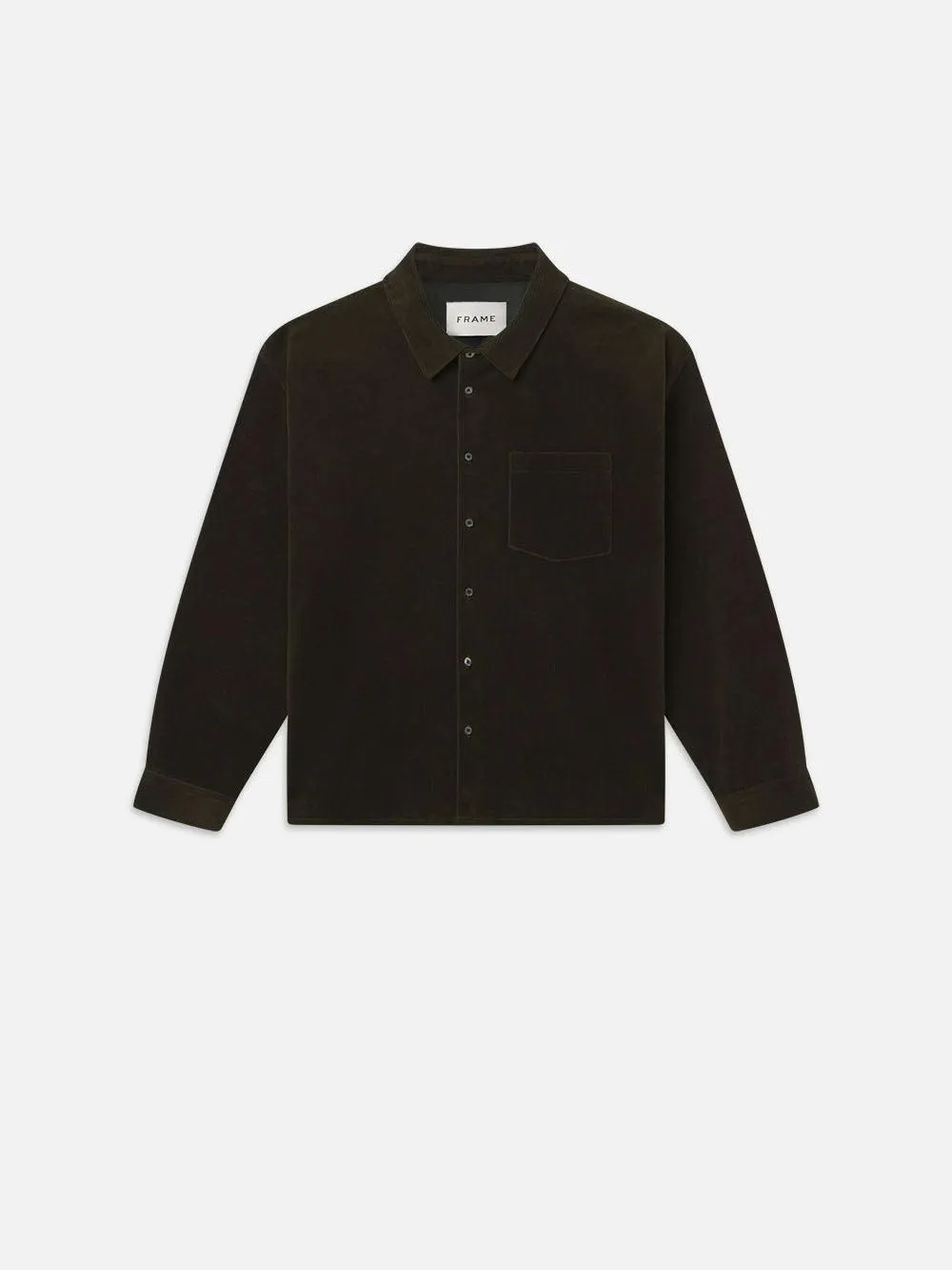 Frame - Men - Dark Olive Relaxed Corduroy Overshirt
