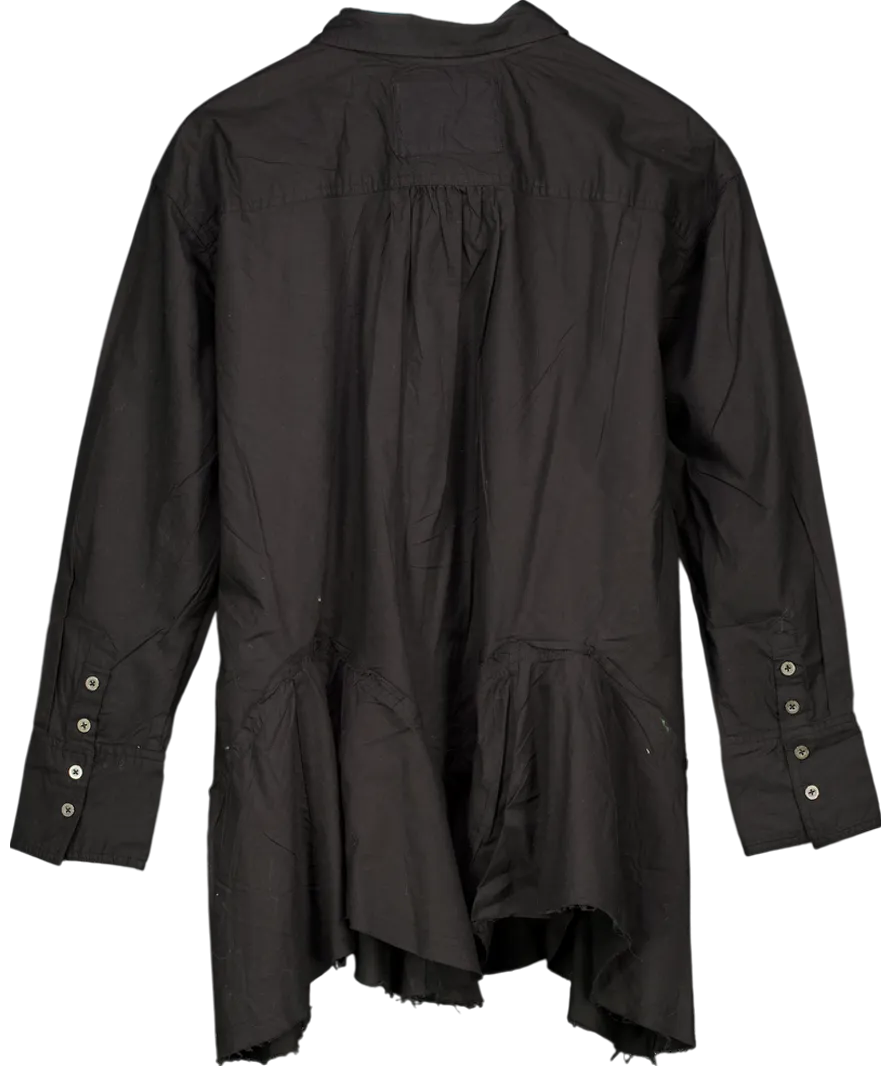 Free People Black Freya Poplin Shirt DRESS UK XS