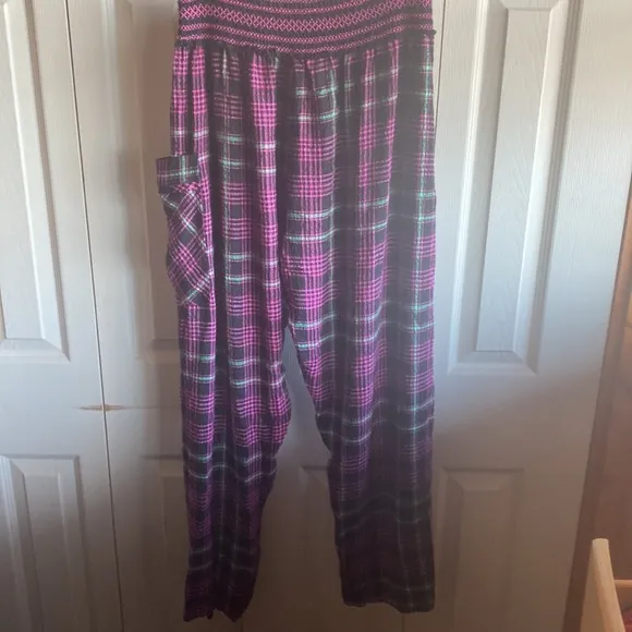 Free People NWT Plaid About You Pajama/Lounge Pants Size Small