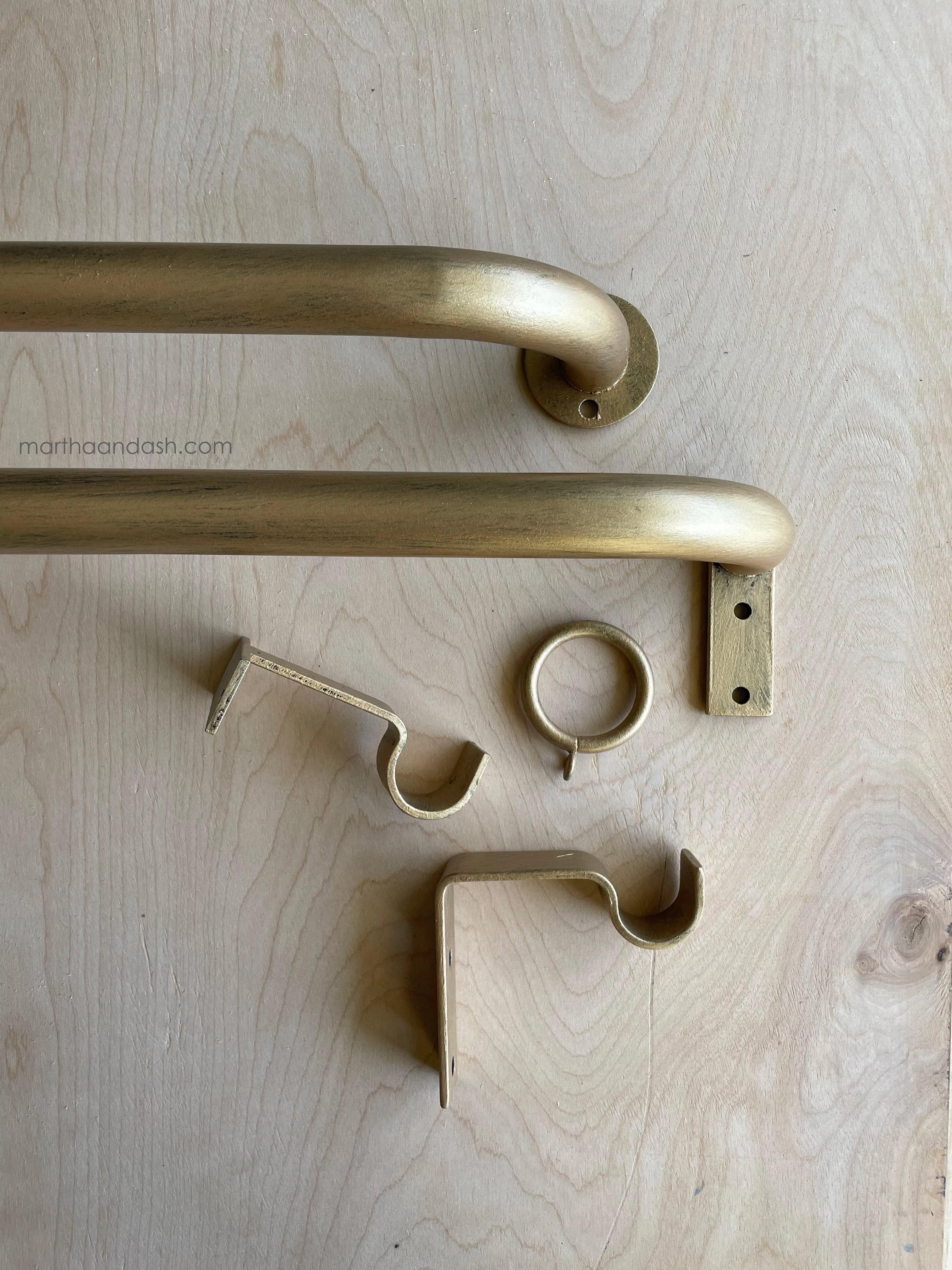 French Curved Iron Rod / Gold (Set)