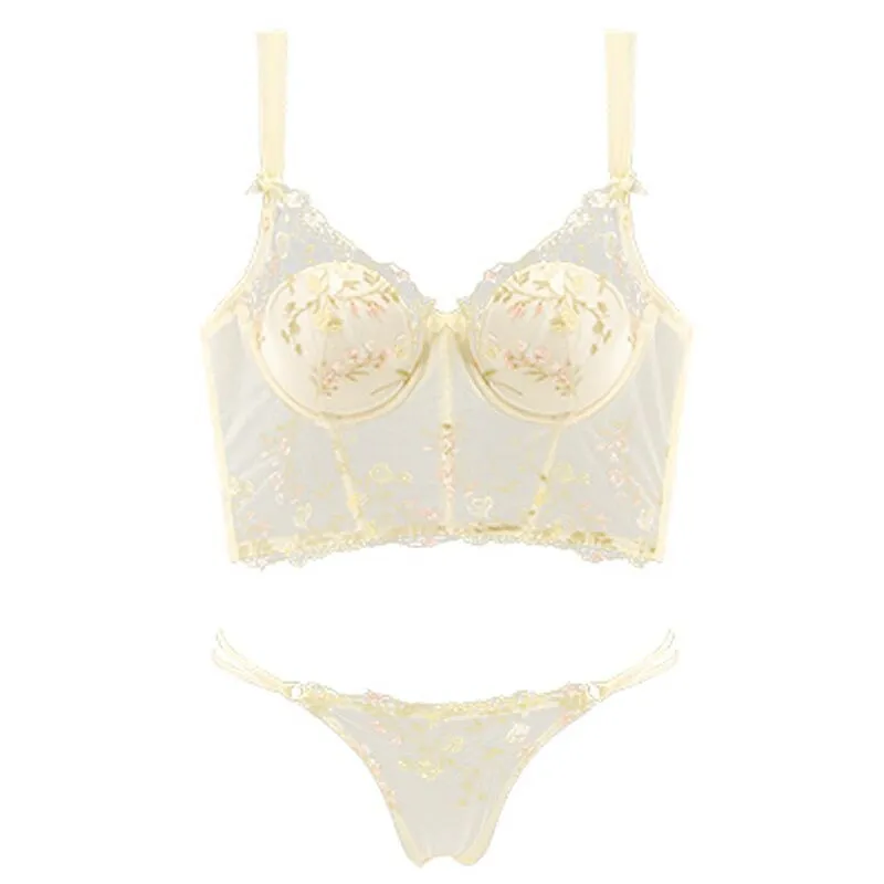 French Embroidery Lace Push Up Lingerie Sets